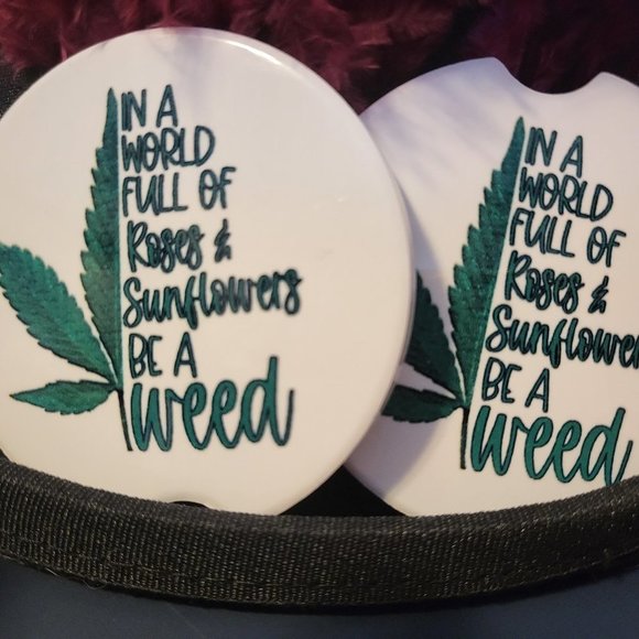 Cannabis Car Coasters (2) - Picture 1 of 4